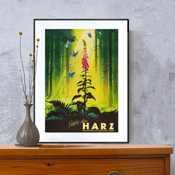 Harz, Germany Vintage Travel Poster - Poster Paper or Canvas Print / Gift Idea / Wall Decor