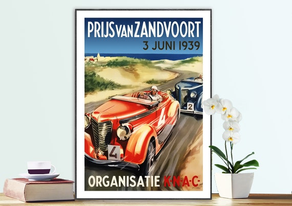 Prijs Van Zandvoort Vintage Grand Prix Poster 1939 Poster Etsy