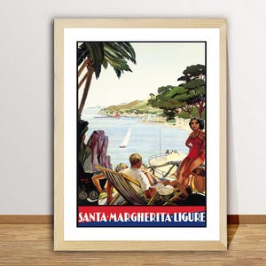 Santa Margherita Ligure, Italy Vintage Travel Poster - Best Travel Memories / Gift Idea / Wall Decor