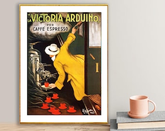 Póster vintage de La Victoria Arduino Espresso – Póster de comida y bebida