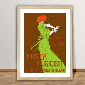 Musica e Musicisti Vintage Musikplakat von Leonetto Cappiello - Posterdruck oder Leinwanddruck / Geschenkidee / Wanddekoration