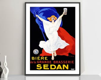 Biere de la Grande Brasserie Sedan Vintage Food&Drink Poster