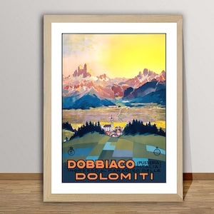 Dobbiaco Dolomiti, Ingresso Al Paradiso Delle, Pusteria Italia Vintage Travel Poster - Retro Dobbiaco Dolomiti Poster / Gift Idea