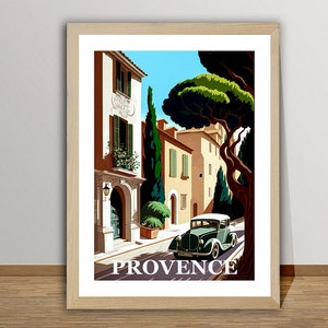 Provence, France Travel Poster by Wed - Provence Poster, Visit Lavender Fields, Wall Decor, Gift Idea