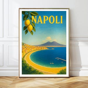 Napoli Italian Travel Poster  - Napoli Travel Art Print, Memories of Travel Napoli, Napoli Wall Art