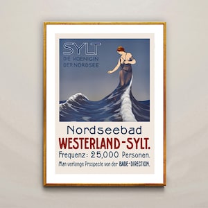 Nordseebad Westerland - Sylt, Deutschland Vintage Travel Poster - Retro Nordseebad Poster / Gift Idea / Wall Decor