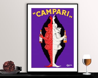 Campari vintage Food&Drink Poster par Leonetto Cappiolle - Affiche de boissons alcoolisées, Art des boissons, Impression de qualité musée