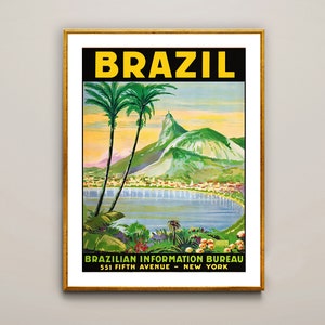 Brazil  Vintage Travel Poster - Brazil Poster, Travel Brazil, Wall Decor, Gift Idea