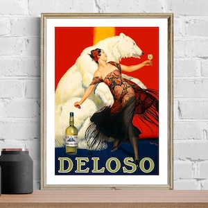 Vintage Aperitif Advertisement Art Print - Reproduction of a Retro Artwork, Decorative Purposes Wall Decor