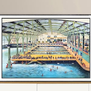 Sutro Baths, San Francisco Vintage Poster -  Poster Paper or Canvas Print / Gift Idea / Wall Decor