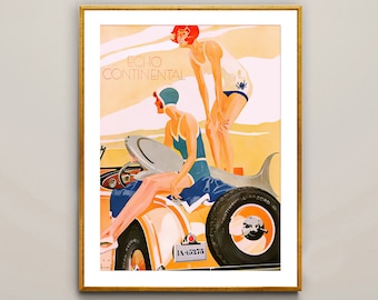 Echo Continental  Vintage  Automobile Poster - Poster Paper or Canvas Print / Gift Idea