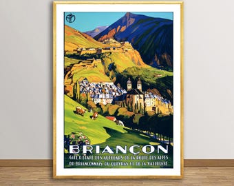 Briançon France Vintage Travel Poster: Retro Wall Art