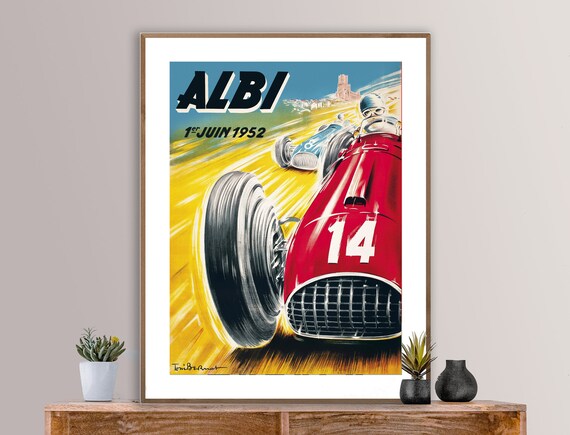 1934 Monaco French Riviera Vintage Style Racing Race Car Poster - 16x24