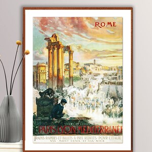 Rome, Italy Vintage Travel Poster - Retro Travel Poster / Gift Idea / Wall Decor