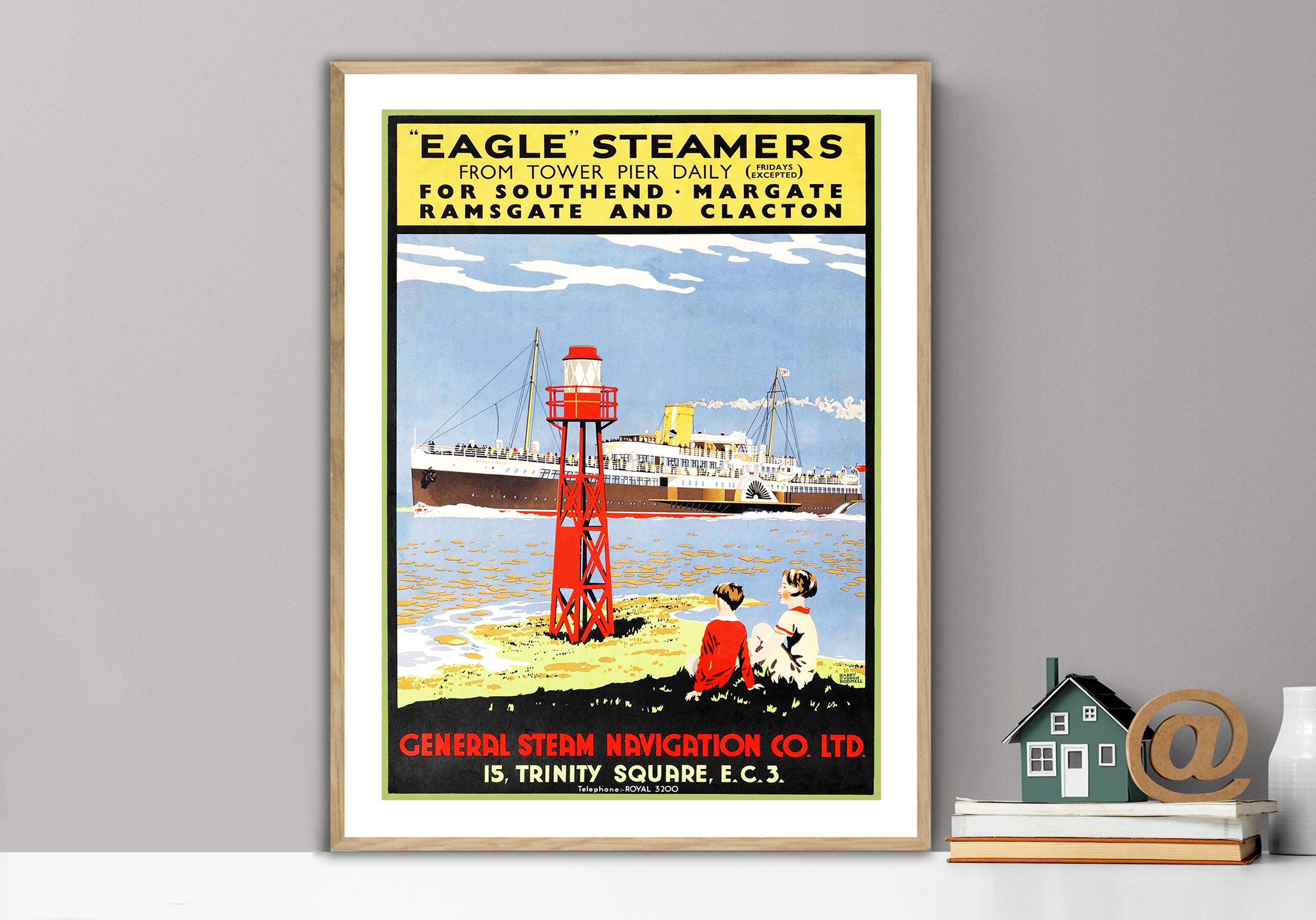 Eagle Steamers Vintage Travel Posters - Poster Paper or Canvas Print / Gift Idea / Wall Decor