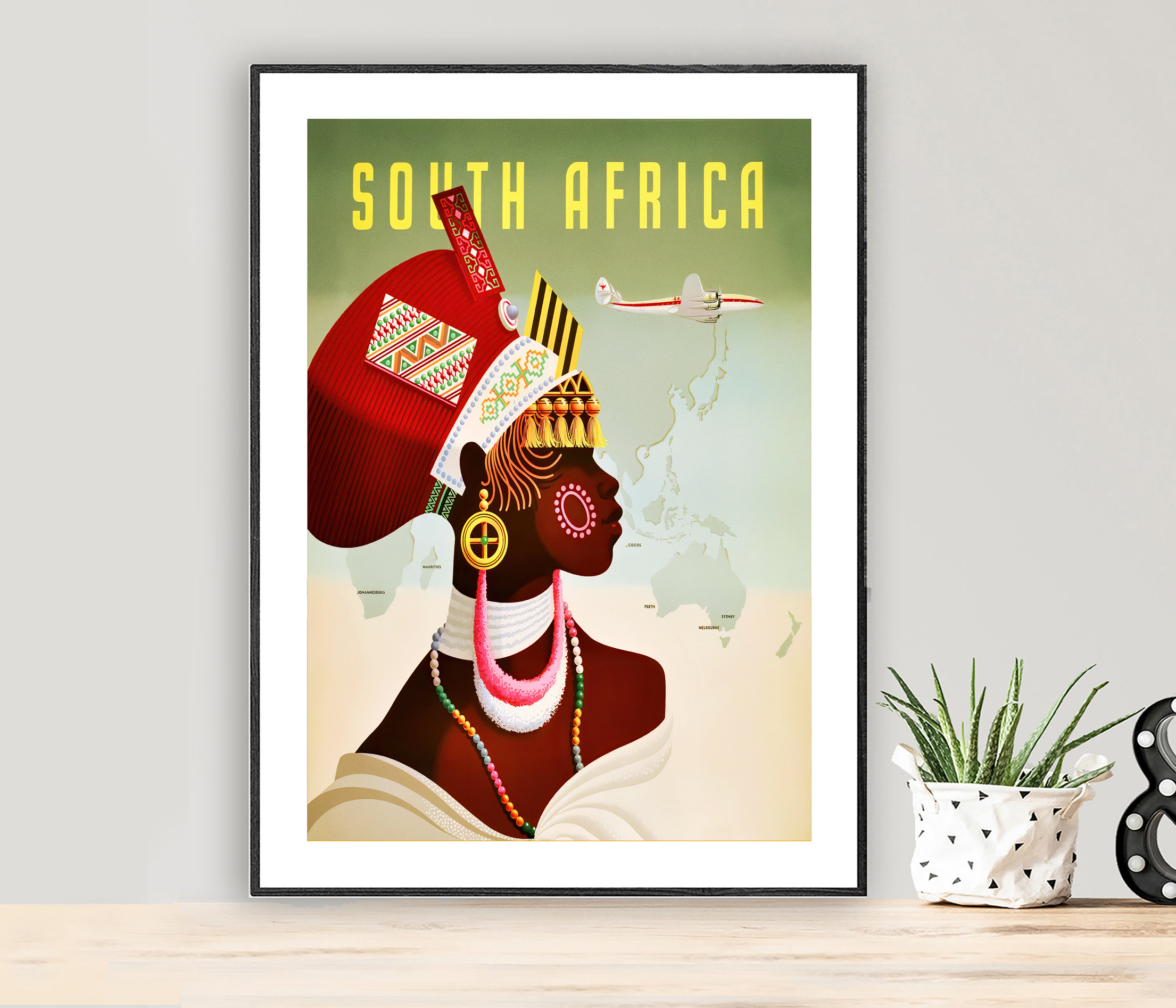 gift Africa travel poster Africa travel wall decor Africa retro print 