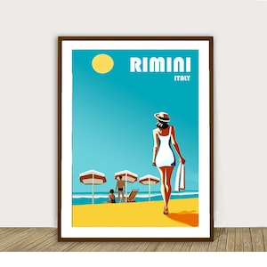 Rimini Italy Travel Poster by Wall Arty Exclusive Design - Rimini Poster, Travel Rimini, Wall Art, Gift Idea