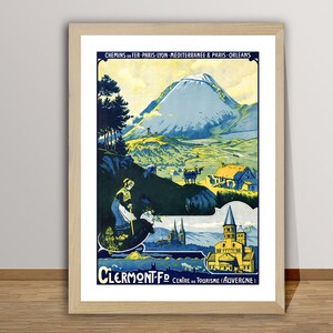 Clermont, Centre de Tourisme Auvergne, França Poster de viagens vintage - Poster de Clermont, Travel Clermont, decoração de parede, ideia de presente