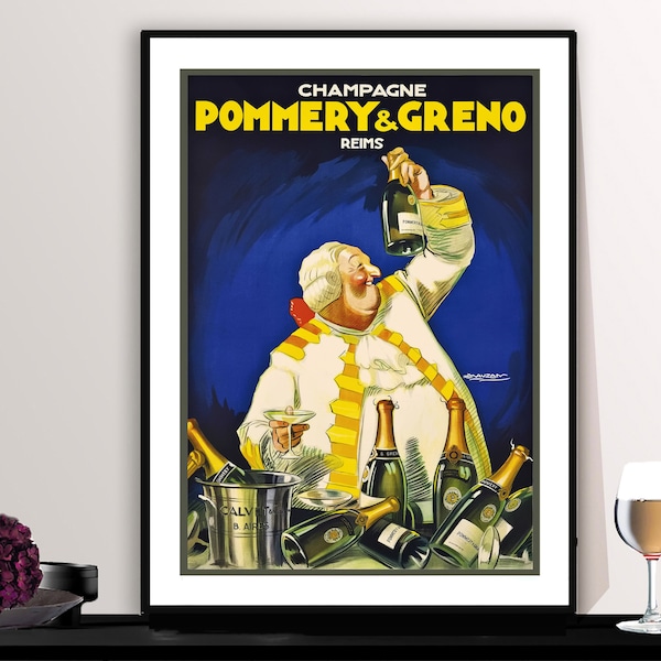 Champagne Pommery et Greno Reims vintage Food&Drink Poster - Champagne Lovers, Beverages Art, Affiche Boisson