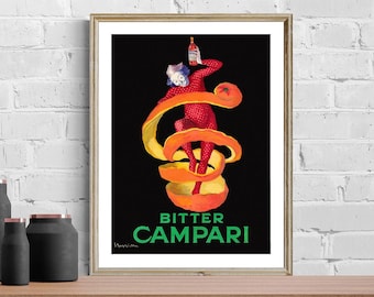 Vintage Italian Aperitif Advertisement Art Print - Reproduction of a Retro Artwork, Decorative Purposes Wall Decor