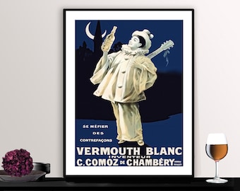 Vermouth Blanc  Vintage Food&Drink Poster - Beverages Poster, Affiche de Boisson, Gift Idea