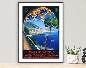 Italia Italy Amalfi Salerno Wall Art Poster Print 