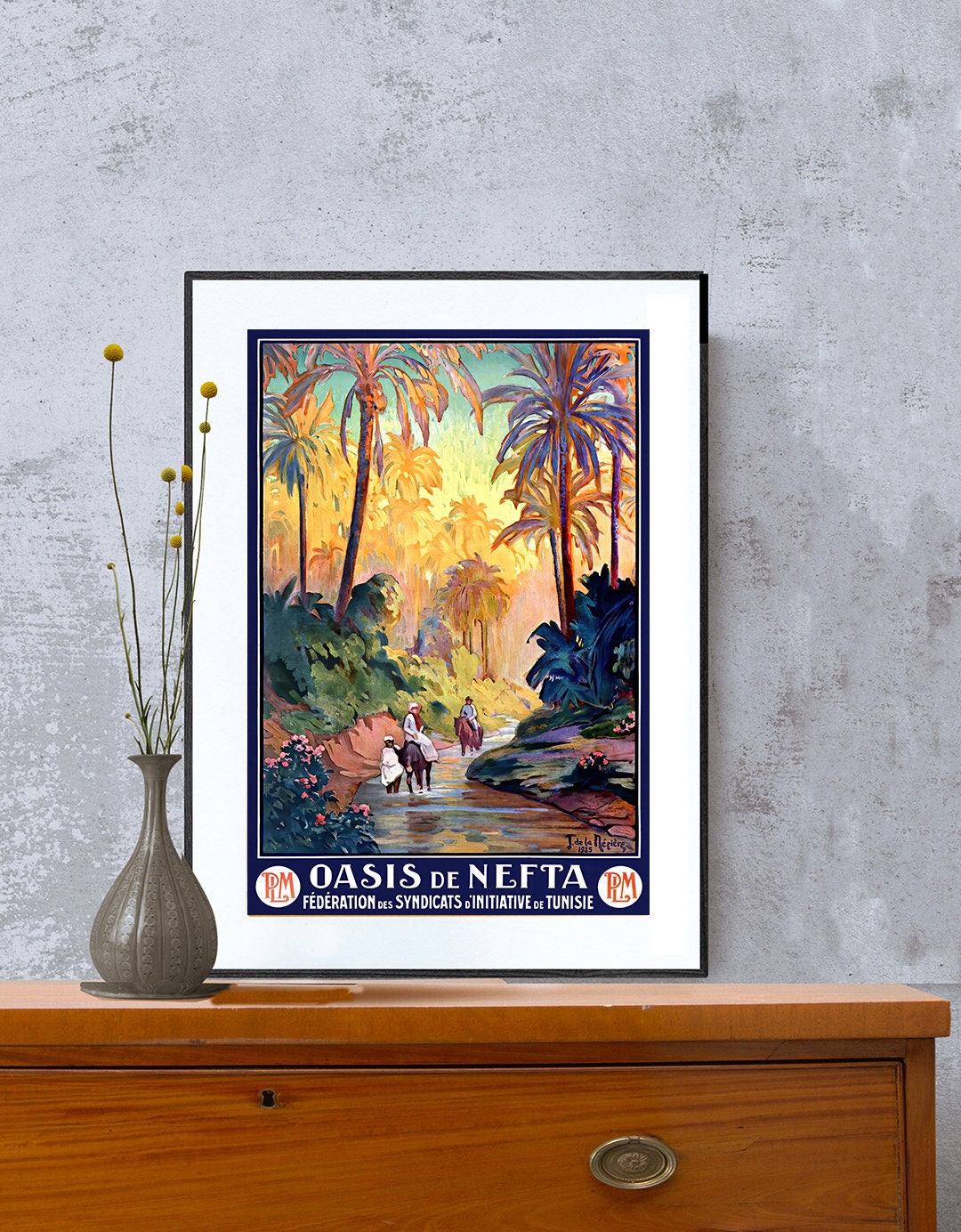 Oasis De Nefta Tunisie France Affiche De Voyage Vintage Etsy Canada