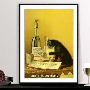 Absinthe Bourgeois Vintage Food&Drink Poster Poster Paper or Canvas Print / Gift Idea image 1