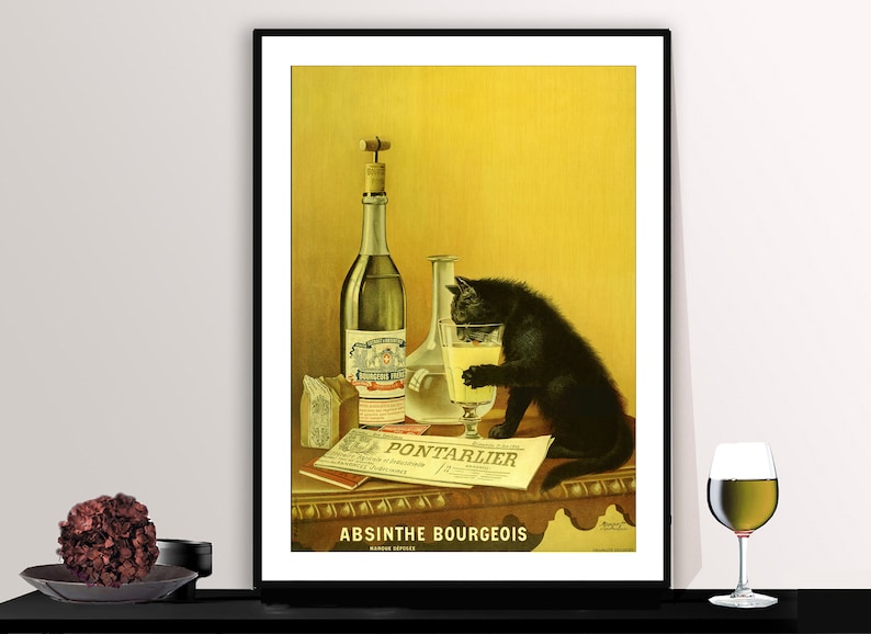 Absinthe Bourgeois Vintage Food&Drink Poster Poster Paper or Canvas Print / Gift Idea image 1