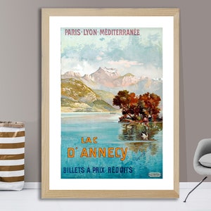 Lac d'Annecy, France Vintage Travel Poster- Visit Lake Annecy / Gift Idea / Wall Decor