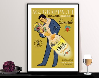 Leo de Luca, Grappa di Gavardo  Vintage Food&Drink Poster - Poster Paper or Canvas Print / Gift Idea