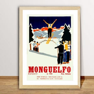 Monguelfo, Sport Invernale, Italy Vintage Ski Poster - Winter Sports Poster / Gift Idea / Wall Decor