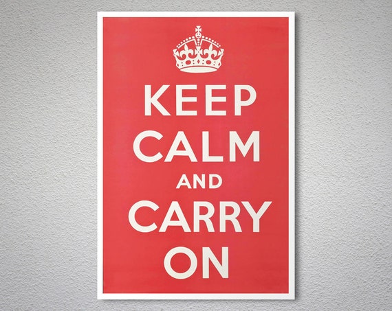 silke Forklaring Lab Keep Calm and Carry on Vintage Poster Poster Print or Canvas - Etsy
