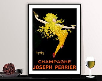 Champagne Joseph Perrier Vintage Food&Drink Poster by Jean d'Ylen - Poster Paper or Canvas Print / Gift Idea