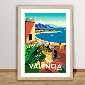 Valencia, Spain Travel Poster by Wed -Valencia Poster, Garden of Spain, Wall Decor, Gift Idea