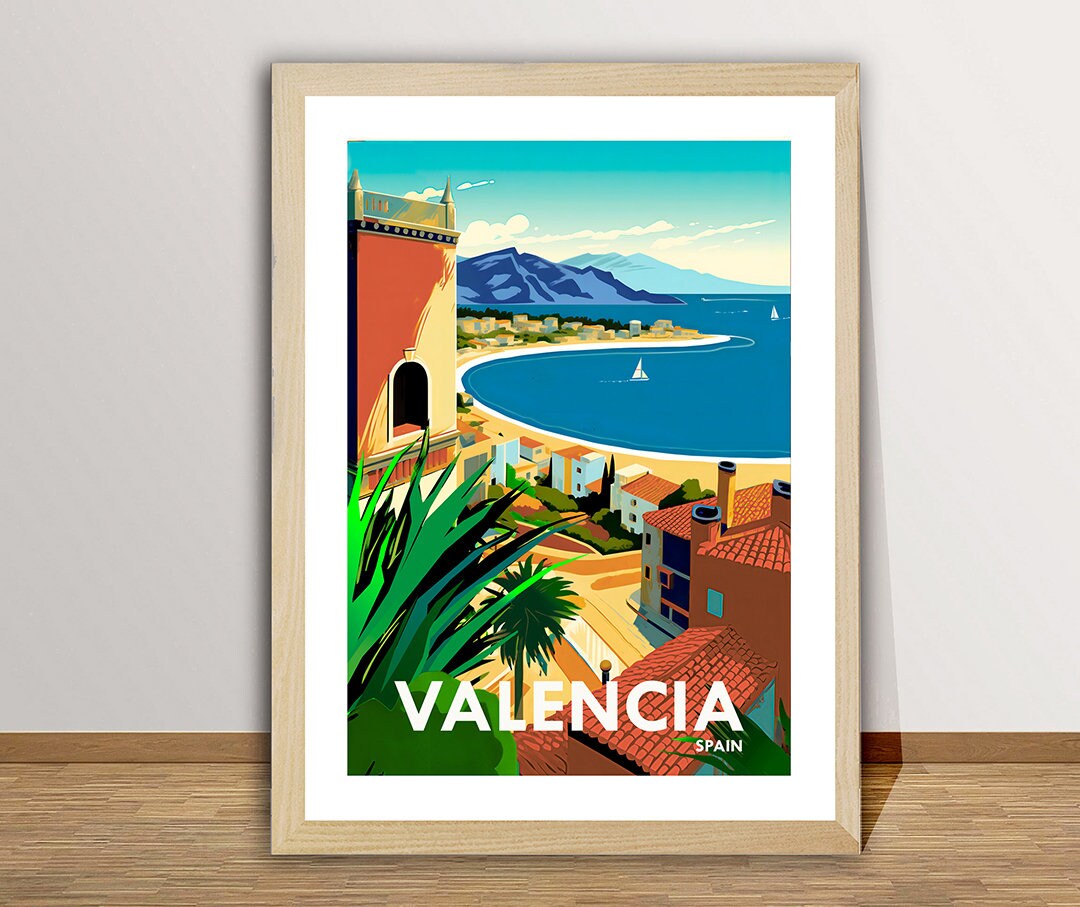 Valencia, Spain Travel Poster by Wed -Valencia Poster, Garden of Spain, Wall Decor, Gift Idea