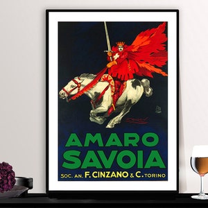 Amaro Savoi, Cinzano Vintage Food&Drink Poster - Retro Beverages Poster / Gift Idea / Wall Decor