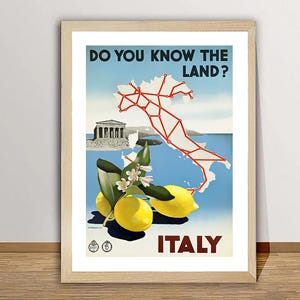 Do You Know the Land Italy Vintage Travel Poster - Italy Travel Print / Travel Italy Gift Idea / Italy Poster Wall Decor