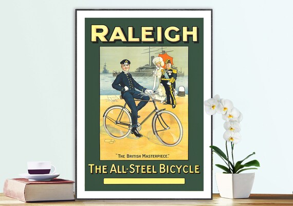 Raleigh De All Steel Bicycle Vintage Poster Poster papier of | Etsy  Nederland
