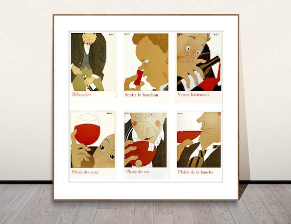 Charles Martin French Wine Vintage Poster: L'art De Boire - Etsy