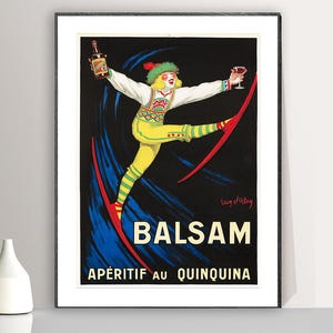 Vintage Balsam Aperitif Quinquina Advertisement (1923) Art Print - Reproduction of a Vintage Artwork, Decorative Purposes Wall Decor