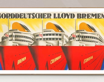 1964A Norddeutscher Lloyd Bremen C1899 Ship Antique Postcard - Etsy