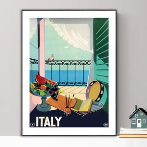Italy Vintage Travel Poster - Poster Paper or Canvas Print / Gift Idea / Wall Decor