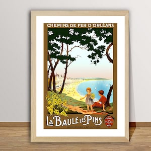 La Baule Les Pins, France Vintage Travel Poster - Travel Art Print / Gift Idea / Wall Decor