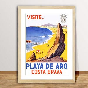 Playa de Aro, Costa Brava, Spain Vintage Travel Poster - Travel Memories  / Gift Idea / Wall Art