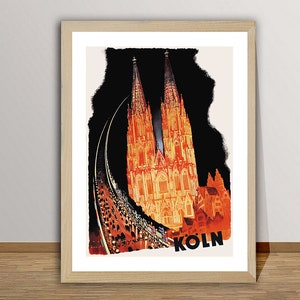 Köln, Germany Vintage Travel Poster - Poster Paper or Canvas Print / Gift Idea