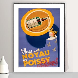 Vintage French Liquor Advertisement Art Print: Retro Drink Poster