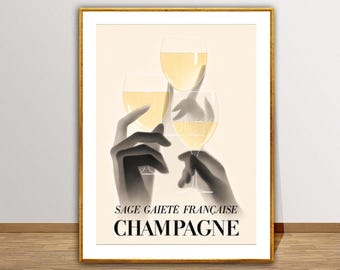 Vintage Champagne Poster by Paul Iribe: Fierte Française Art Print