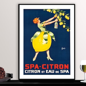 SPA Citron  Vintage Food&Drink Poster - Poster Print or Canvas Print / Gift Idea / Wall Decor