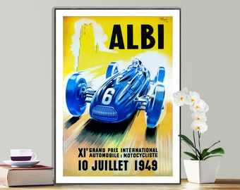 Albi, 1949 Italy  Vintage Grand Prix  Poster - Italy Racing Poster, Retro Print, Racing Lovers Gift, Motor Sports Gift